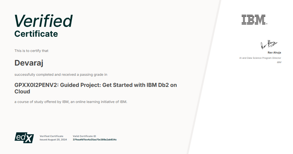 Get Started with IBM Db2 on Cloud Certificate