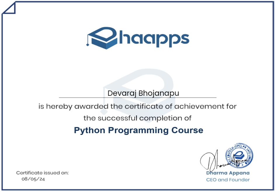 Python Programming Certificate